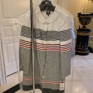 NEW - W by Worth, Size 10, Black, White & Scarlett Coat - NEVER WORN